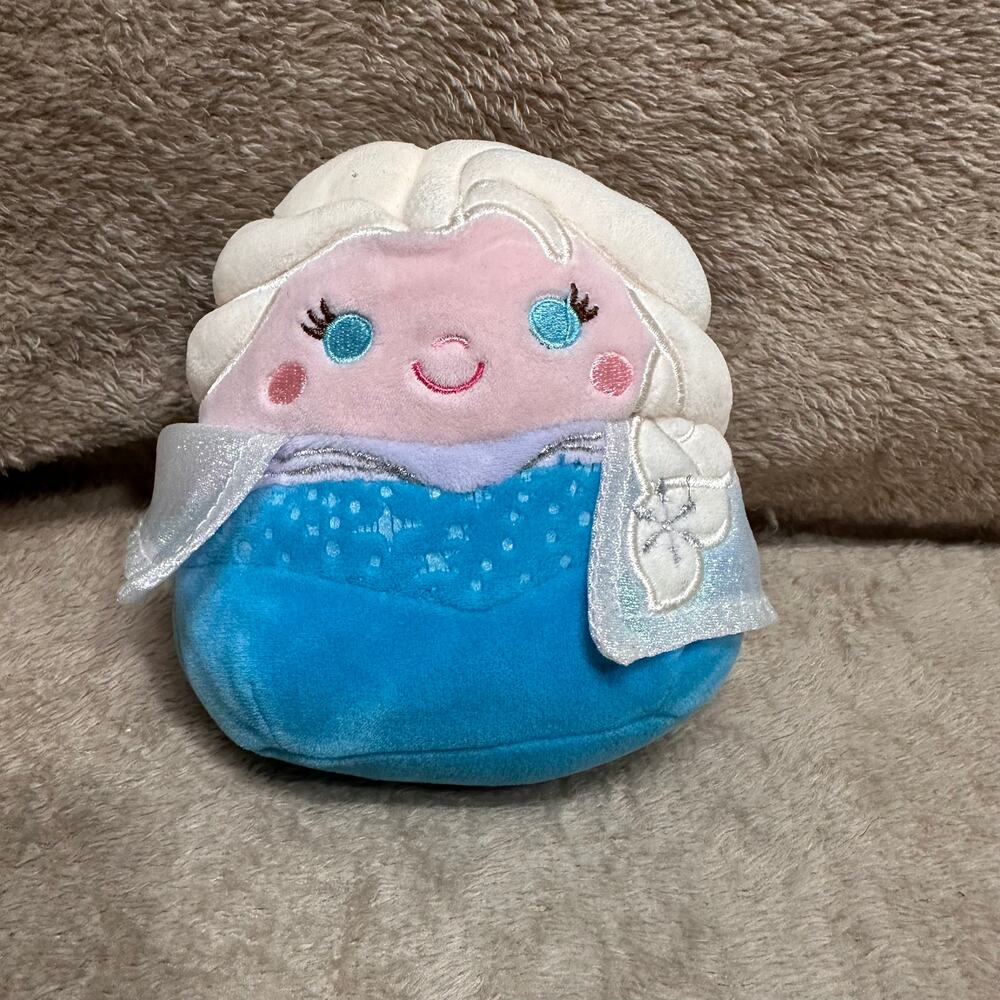 Disney Squishmallows Elsa Plush Frozen Small Soft Stuffed Toy Blue